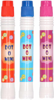 6x stuks Bingostiften in verschillende kleuren - paars / rood en blauw - Van alle kleuren 2 stuks  - bingo markeerstiften