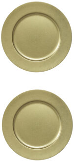 6x stuks diner borden/onderborden goud met glitters 33 cm