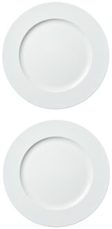 6x stuks diner borden/onderborden wit 33 cm - Onderborden