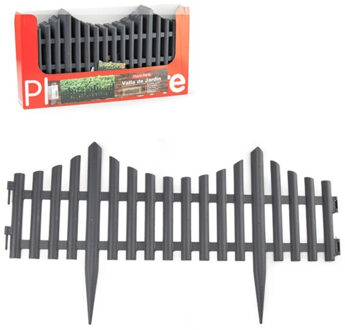 6x stuks flexibele graskant/tuin rand/kantopsluiting hekjes van 60 cm donkergrijs