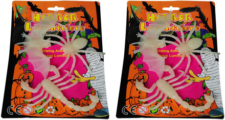 6x stuks glow in the dark horror dieren met zuignappen