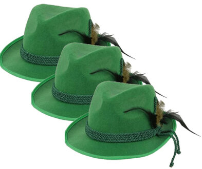 6x stuks groen Tiroler hoedje verkleedaccessoire voor volwassenen