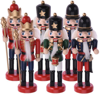6x stuks kersthangers notenkrakers poppetjes/soldaten 12,5 cm