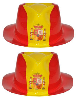 6x stuks kojak verkleed hoed Spanje van plastic - Landen vlag supporters artikelen