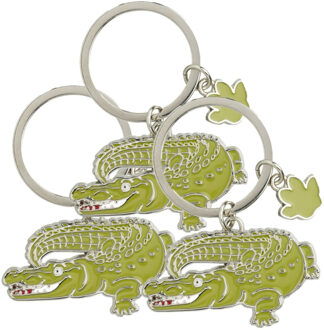 6x stuks metalen krokodil dieren sleutelhanger 5 cm