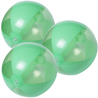 6x stuks opblaasbare strandballen plastic groen 28 cm