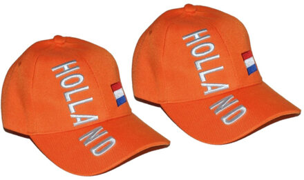 6x stuks oranje fan artikelen Baseball cap Holland voor supporters - voor volwassenen - Feestartikelen