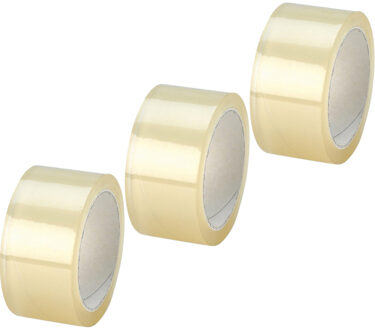 6x stuks rollen Verpakkingstape transparant 66 meter - 5 cm breed - Kantoor en magazijn artikelen