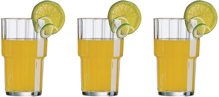 6x Stuks stapelbare waterglazen/drinkglazen 320 ml - Shotglazen Transparant