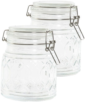 6x stuks voorraadpotten/weckpotten 510 ml glas met metalen beugelsluiting