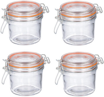 6x stuks weckpotten met beugelsluiting 350 ml