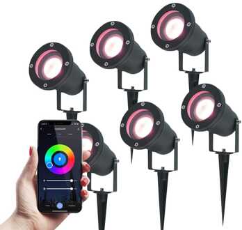 6x Sydney RGBWW WiFi+Bluetooth Zwart