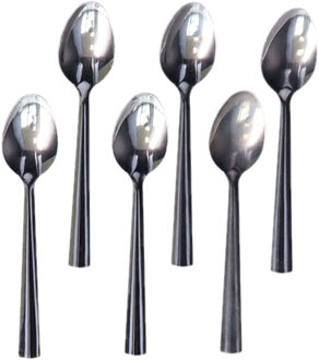 6x Theelepels/dessertlepels van RVS 15 cm - Theelepels Zilverkleurig