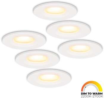 6x Venezia - LED Inbouwspots Badkamer IP65 Wit