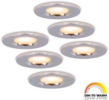 6x Venezia - LED Inbouwspots Badkamer IP65 Zilver