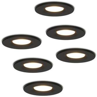 6x Venezia - LED Inbouwspots Badkamer IP65 Zwart