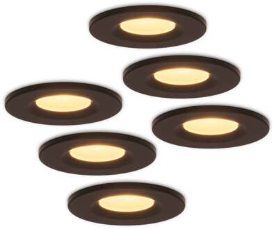 6x Venezia - LED Inbouwspots Badkamer IP65 Zwart