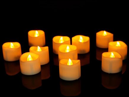 6x Vlamloze Rookloze Led Kaars Thee Licht Voor Bruiloft Diner