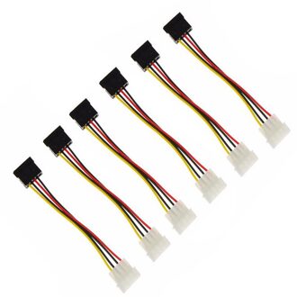 6X voor IDE/Molex 4-Pin Male Naar Seriële ATA SATA 15-Pin Female Power Adapter kabel