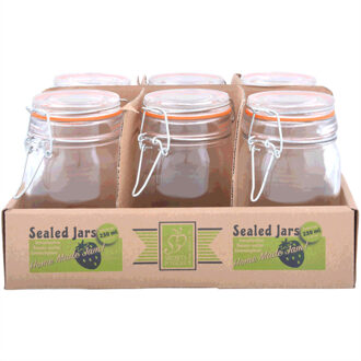 6x Weckpotten/inmaakpotten 230 ml - met klepdeksel en beugelsluiting - Action products