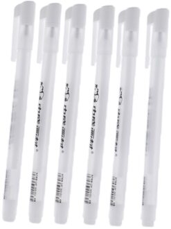 6x Wit Marker Pen Tekening Schilderen Kleuring Markering Kunstenaar Schetsen Pen