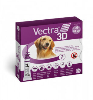 6x4,7ml Vectra 3D voor Honden van 25 tot 40 kg