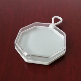 6X6Cm Zachte Massaal Poederdons Natuurlijke Glad Cosmetische Luchtkussen Draagbare Suspenable Storage Case Transparante Doos empty grijs case