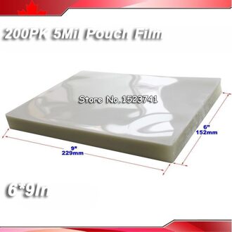 6x9 "PVC 2 flap 5mil Glossy Clear Thermische Lamineren Zakje Film Laminator