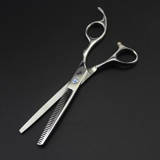 7.0 Inch Sliver Pet Grooming Schaar Set Straight Cut Tanden Cut Dichte Tanden Schaar Kat Hond Grooming Schaar Kit dense teeth
