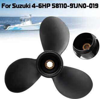 7 1/2X7 Boot Propeller Voor Suzuki Buitenboordmotor 4-6HP 58110-91JN0-019 Aluminium 10 Spline Tand Marine Propeller