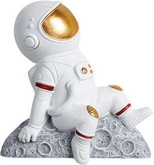 7.1*7.5Cm Interessante Wandschakelaar Sticker Astronaut 3D Hars Decal Voor Raam Home Decoratie Look up