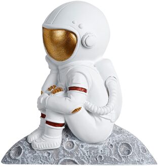 7.1*7.5Cm Interessante Wandschakelaar Sticker Astronaut 3D Hars Decal Voor Raam Home Decoratie thinking
