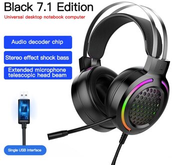 7.1 Luisteren Naar Het Geluid Hd Surround Sound Wired Hoofdtelefoon Head-Mounted Over Ear Headsets Stereo Oortelefoon Ultimate Edition