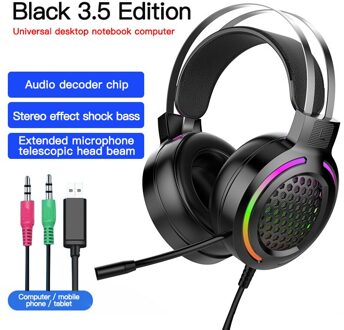 7.1 Luisteren Naar Het Geluid Hd Surround Sound Wired Hoofdtelefoon Head-Mounted Over Ear Headsets Stereo Oortelefoon Youth Edition