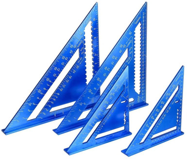 7/12 Inch Metric Triangle Angle Ruler Aluminum Alloy Measuring Woodworking Tool M2EF
