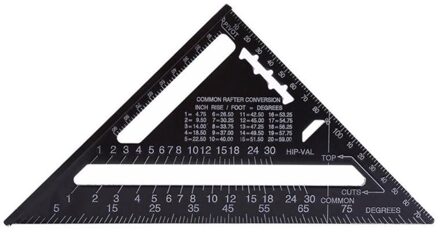 7/12inch Aluminium Driehoek Hoek Heerser Houtbewerking Tool Heersers Snelheid Plein Hoek Gradenboog Meetinstrumenten 7duim Metric