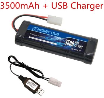 7.2 V 5000Mah Ni-Mh Sc Batterij En 7.2 V Lader Voor Rc Speelgoed Tank Auto Vliegtuig Helicopter Met Tamiya connectors 7.2 V Batterij zwart