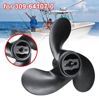 7.4X5.7 Marine Propeller 309-64107-0 Aluminium Voor Nissan Tohatsu Evinrude Johnson 2.2-3.3HP zwart 3 Blades R Rotatie