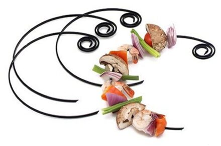 7.5 ''4 Pcs Non-stick Cirkel Bbq Kabob Spiesjes Ronde Voorgerecht Barbecue Sticks Naald Spies Presentatie Bar Restaurant gereedschap