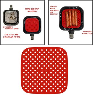 7.5 Inch Of 8.5 Inch Vierkante Herbruikbare Lucht Friteuse Liners Voor Bpa Gratis plein 7.5 duim