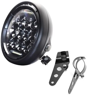 7.5Inch Led Koplampen Met Halo Ring Amber Richtingaanwijzer Voor Harley Honda Cafe Racer Bobber 7.5 "Led Motorfietsen koplamp licht en haakje