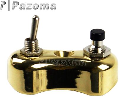 7/8 "1" Stuur Mini Schakelaar Blok Drukknop Vintage Motorfiets Toggle Geschakelde Voor Harley Touring Cafe Racer Bobber chopper Goud