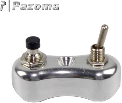 7/8 "1" Stuur Mini Schakelaar Blok Drukknop Vintage Motorfiets Toggle Geschakelde Voor Harley Touring Cafe Racer Bobber chopper Zilver