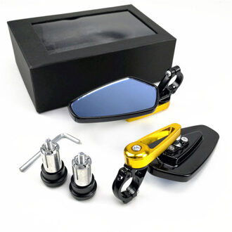 7/8 "22Mm Bar End Spiegels Motor Accessoires Motor Scooters Achteruitkijkspiegel Zijspiegels Moto Voor Cafe racer goud