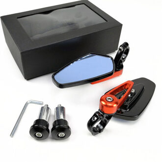 7/8 "22Mm Bar End Spiegels Motor Accessoires Motor Scooters Achteruitkijkspiegel Zijspiegels Moto Voor Cafe racer rood