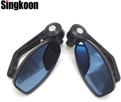 7/8 "22mm Universal Motorcycle Handle Bar End Retro Achteruitkijkspiegel Side Spiegels VOOR yamaha nmax 125 benelli tnt 300 goldwing gl1800 donker grijs