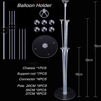 7 buizen Ballonnen Holder Column Stand Clear Plastic Ballon Stok Verjaardagsfeestje Decoratie Kids Bruiloft Ballonnen Staander