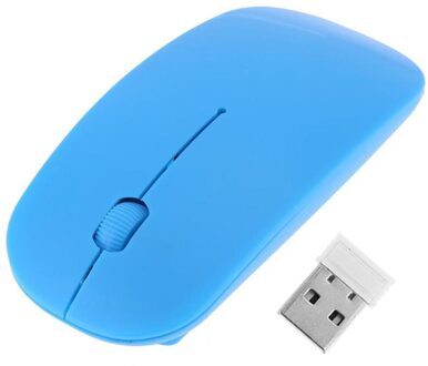 7 Candy Kleur 2.4GHz 1000 DPI 3-Knop Ultra Dunne Usb Draadloze Optische Optische Gaming Muis Voor Computer PC Laptop Desktop Blauw