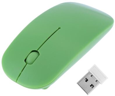 7 Candy Kleur 2.4GHz 1000 DPI 3-Knop Ultra Dunne Usb Draadloze Optische Optische Gaming Muis Voor Computer PC Laptop Desktop groen