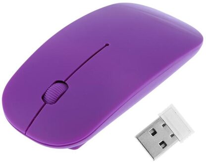 7 Candy Kleur 2.4GHz 1000 DPI 3-Knop Ultra Dunne Usb Draadloze Optische Optische Gaming Muis Voor Computer PC Laptop Desktop Paars